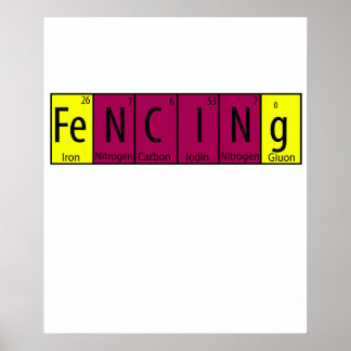 Rolig Fäktning T-shirt I Periodiska Element Nörd G Poster