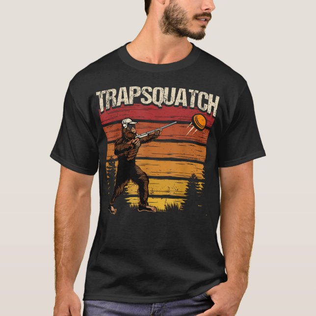 Rolig fälla lertejpjakt Bigfoot Trapsquatch T Shirt (Framsida)