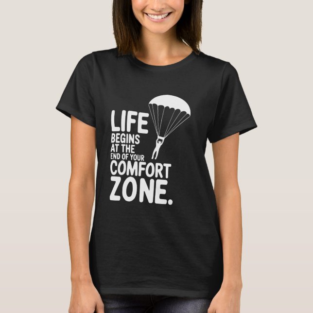 Rolig Fallskärmshopp Fallskärm Fallskärmshoppning  T Shirt (Framsida)