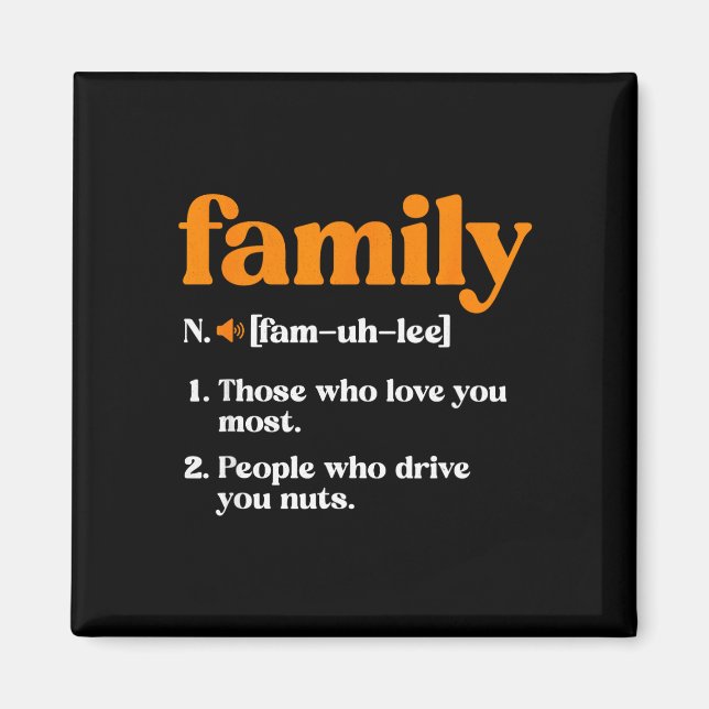 Rolig familj definition  magnet (Framsidan)