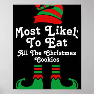 Rolig familj jul mest sannolikt till alv t-shirt poster