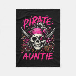 Rolig familj skalle pirat faster Jolly Roger Fleecefilt