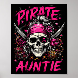 Rolig familj skalle pirat faster Jolly Roger Poster