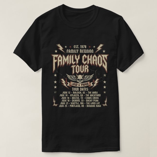 Rolig familjeåterträffsturné  t shirt (Design framsida)