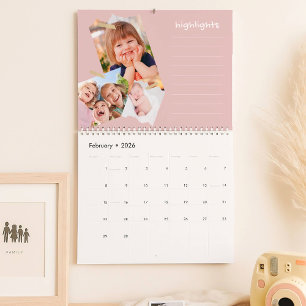 Rolig familjefoto collage Scrapbook Minnesjournal Kalender
