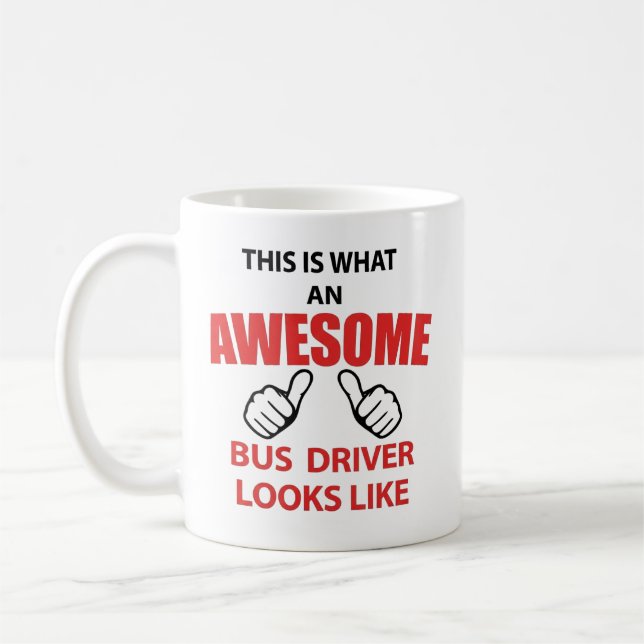 Rolig fantastisk bussförare presentmugg kaffemugg (Vänster)