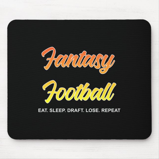 Rolig Fantasy Football Draft &amp; Förlorar Tee-pr Musmatta (Framsidan)