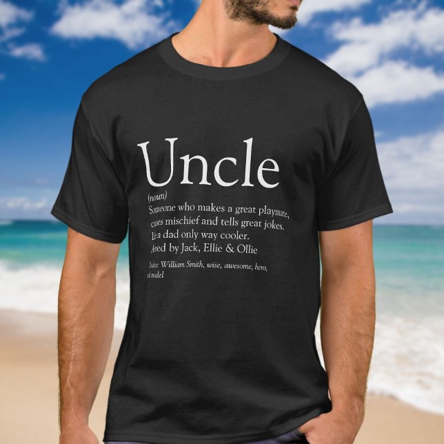 Rolig Farbror Definition Citat T Shirt (Fun Uncle Definition Saying Quote T-Shirt)