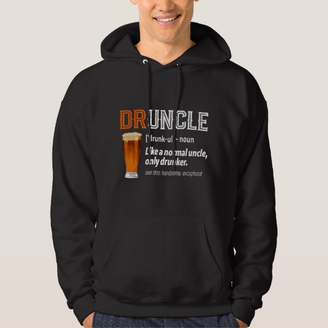 Rolig Farbror Druncle Definition Som En Vanlig Far Hoodie (Framsida)