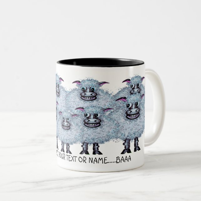 Rolig fårdesign-mugg Två-Tonad mugg (Framsida höger)