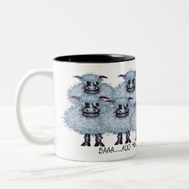 Rolig fårdesign-mugg Två-Tonad mugg