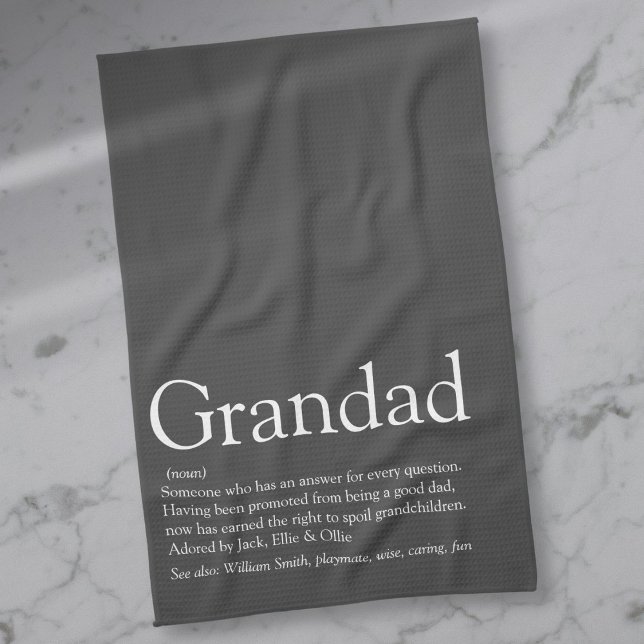Rolig farfar farbror pappa definition citat kökshandduk (Fun Grandpa Grandad Papa Definition Quote Kitchen Towel)
