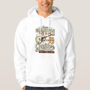 Rolig farfar gitarr vintage gravyr skjorta design hoodie