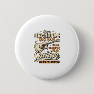 Rolig farfar gitarr vintage gravyr skjorta design knapp