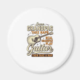 Rolig farfar gitarr vintage gravyr skjorta design magnet