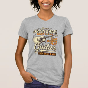 Rolig farfar gitarr vintage gravyr skjorta design t shirt