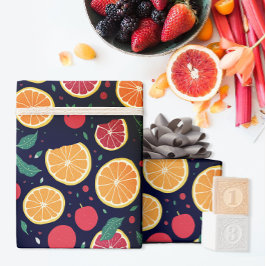 Rolig färg Citrus Grapefrukt Orange blad Mönster Presentpapper