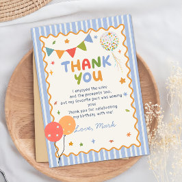 Rolig Färgglad Barn Födelsedags Tacksamhetskort Tack Kort