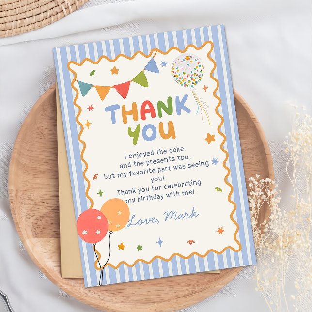 Rolig Färgglad Barn Födelsedags Tacksamhetskort Tack Kort (Skapare uppladdad)