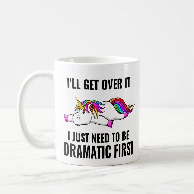 Rolig Färgglad Enhörning Var Dramatisk Kaffemugg (Vänster)