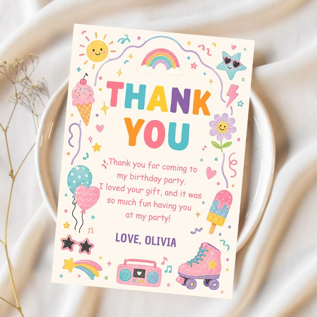 Rolig Färgglad Födelsedags Tacksamhetskort (Skapare uppladdad)