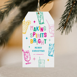 Rolig Färgglad Julstämning Presentetikett