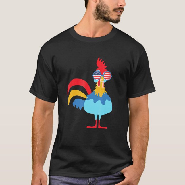 Rolig Färgglad Kyckling T Shirt (Framsida)