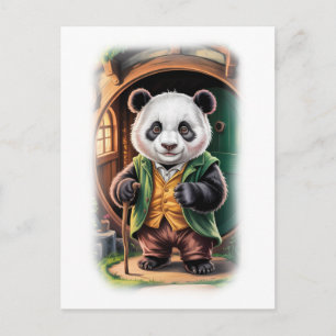 Rolig, Färgglad Panda Parodi Film Karaktär på en Helg Vykort