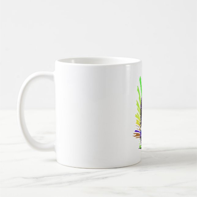 Rolig Färgglad Sköldpadda På En Scooter Kaffemugg (Vänster)