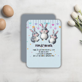 Rolig Färgglad Söt Hoppande Kanin Baby Shower Tilläggskort