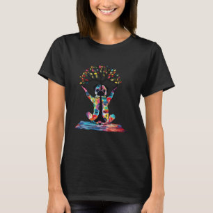 Rolig Färgglad Träd Hund Yoga - Bulldog Älskare Fö T Shirt
