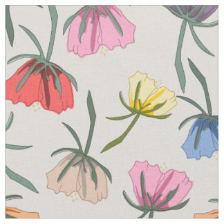 Rolig färgrik blommig design på bomull tyg