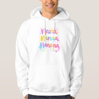 Rolig Färgrik Drömsk Citat Målarfärg Stänker Regnb Hoodie