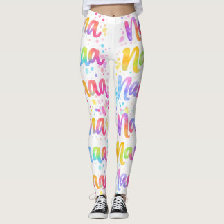 Rolig Färgrik Drömsk Citat Målarfärg Stänker Regnb Leggings