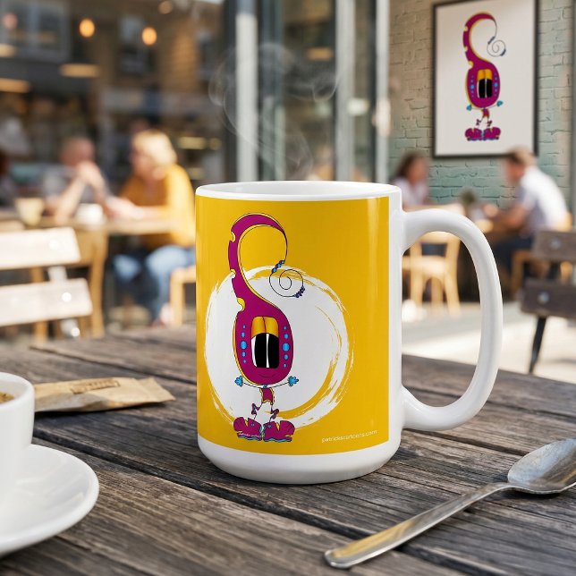 Rolig, Färgrik, Excentrisk, Tecknad Karaktär Kaffemugg (Take a look at this very cool cartoon character mug!)