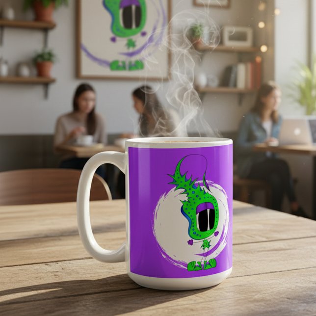 Rolig, Färgrik, Excentrisk, Tecknad Karaktär Kaffemugg (Take a look at this very cool mug!)