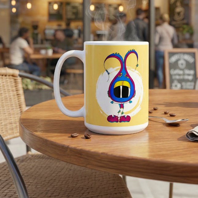Rolig, Färgrik, Excentrisk, Tecknad Karaktär Kaffemugg (Hey! Take a look at this very cool cartoon character mug!)