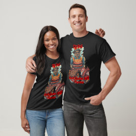 Rolig Färgrik Grilldesign på Svart T Shirt
