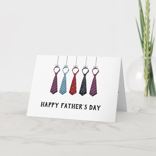 Rolig Färgrik Herrhalsduk Glad Fars Dag  Helgkort (Framsida)