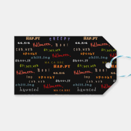 Rolig & Färgrik Högtidstypografi Halloweenanda Presentetikett
