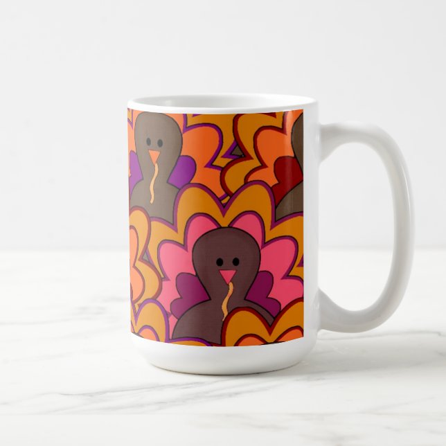 Rolig Färgrik Kalkon Dags Mugg (Höger)