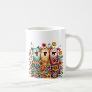 Rolig Färgrik Katt Kaffemugg