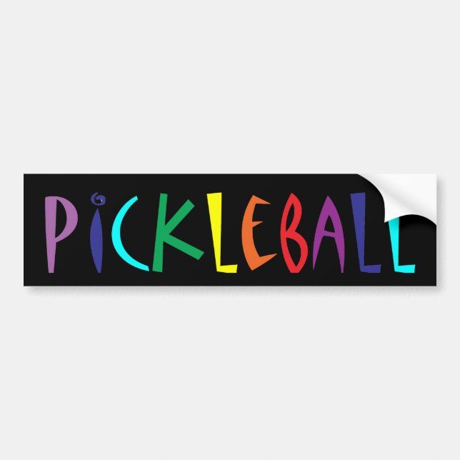 Rolig färgrik Pickleball brevdesign Bildekal (Framsidan)