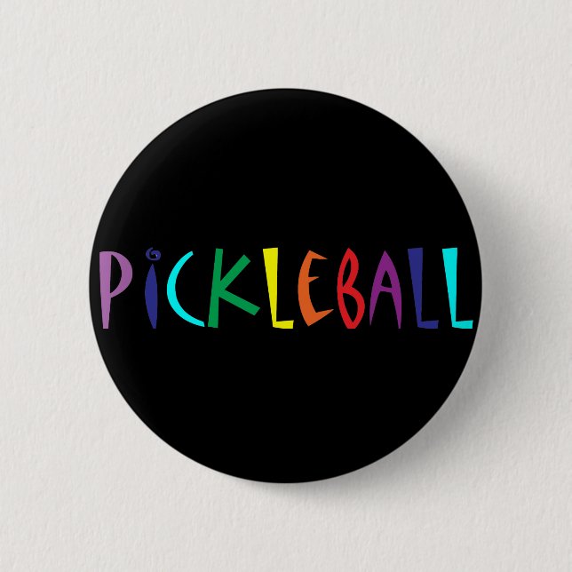 Rolig färgrik Pickleball brevdesign Knapp (Framsida)