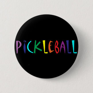 Rolig färgrik Pickleball brevdesign Knapp