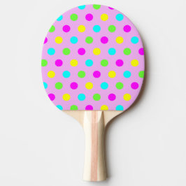 Rolig färgrik polka dots pingisracket