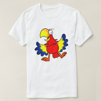 Rolig Färgrik Tecknad Papegojfågel T Shirt