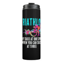 Rolig Färgrik Triathlon Sport Humor Målarfärgsspru