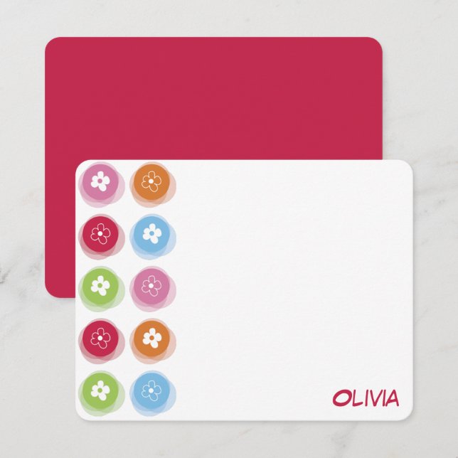 Rolig färgrik tusenskönas luddiga prickar barn föd tack kort (Fram/baksida)