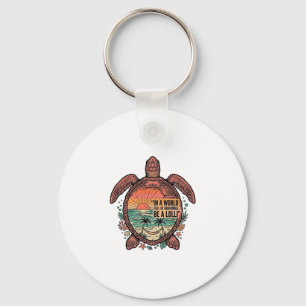 Rolig Farmor Turtle Beach Vintage T-Shirt Design_1 Nyckelring